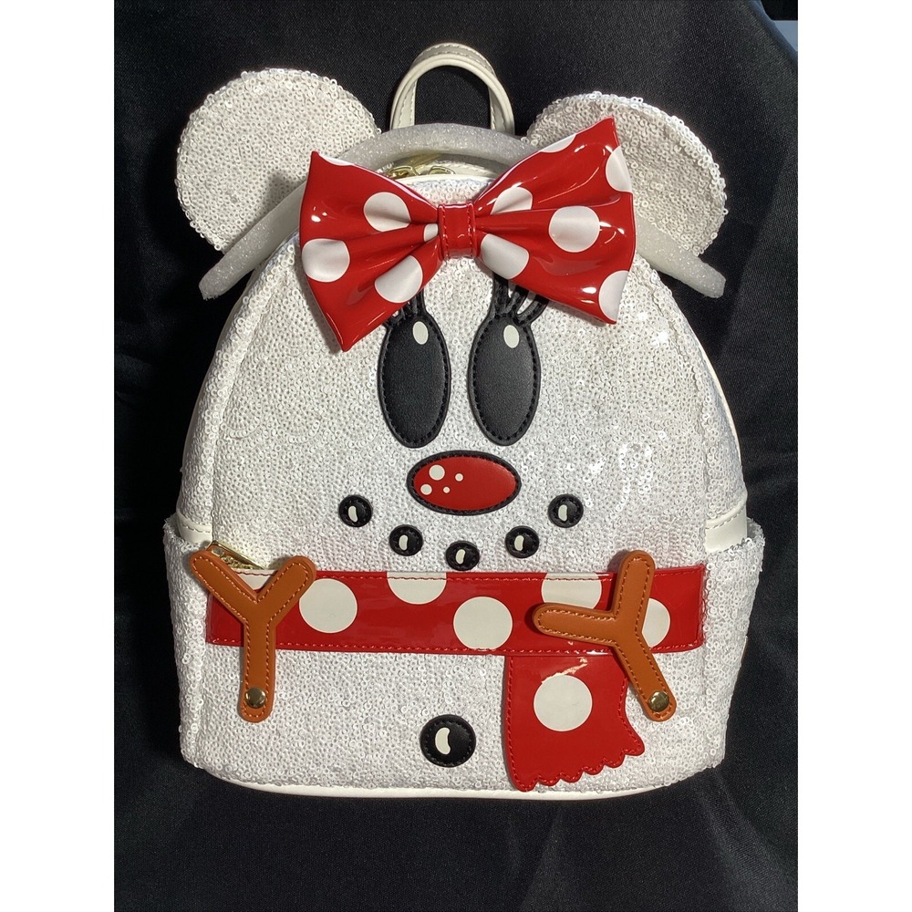 Loungefly Disney Snowman Minnie Mouse Sequin Cosplay Mini Backpack